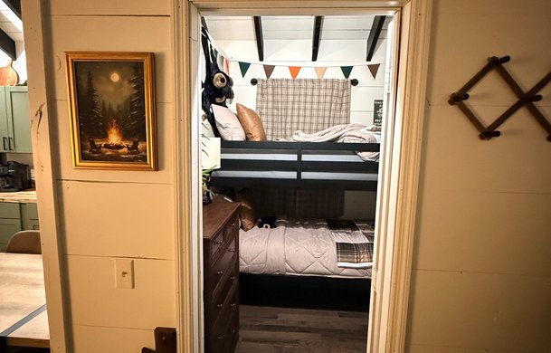 Smoky Hollow Signature Cabin Bunkhouse entry at Adventure Bound Gatlinburg