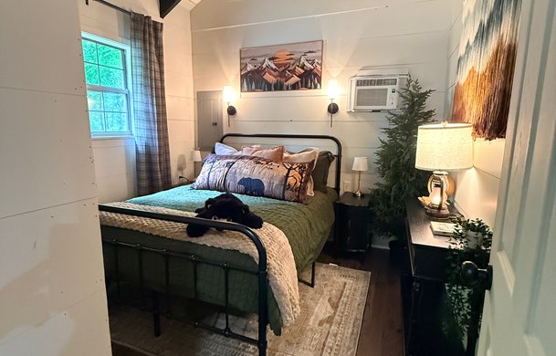 Smoky Hollow Signature Cabin bedroom view at Adventure Bound Gatlinburg